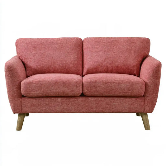 Sofá de dos plazas con brazos redondeados - rosa